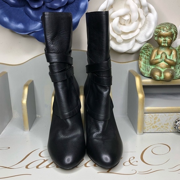 Michael Suz. Blk Leather Boots - Picture 4 of 8